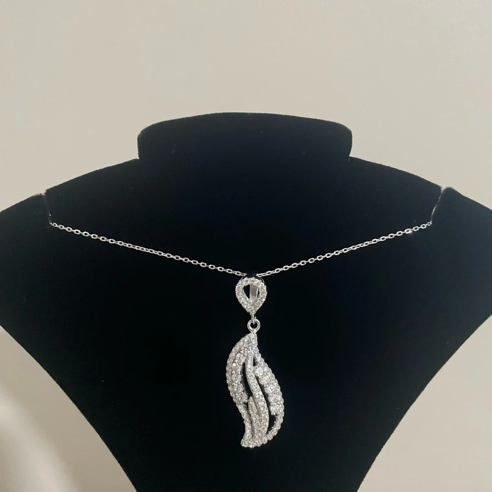 Luxury Sterling Silver 925 CZ Zirconia Necklace